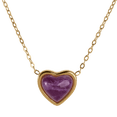 thumbnail image 1 of LuckyLy Collares para Mujer Oro 14k con Piedras Naturales, Acero Inoxidable Baño Oro 14k, Cadena y Dije – Joyería ideal como Regalos para Mujer San Valentín y Regalos para Mamá violeta Unitalla, 1 of 7