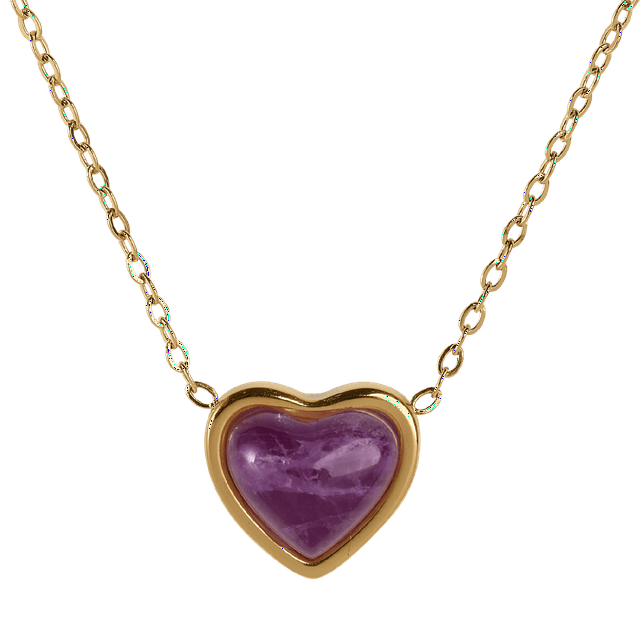 LuckyLy Collares para Mujer Oro 14k con Piedras Naturales, Acero Inoxidable Baño Oro 14k, Cadena y Dije – Joyería ideal como Regalos para Mujer San Valentín y Regalos para Mamá violeta Unitalla