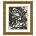 thumbnail image 1 of Auguste Louis Lepère 12x14 Gold Ornate Wood Frame and Double Matted Museum Art Print Titled - Death and Passions Founding on Earth (1914), 1 of 4