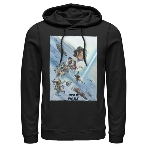 Men's Star Wars: The Rise of Skywalker Rey Poster  Pull Over Hoodie Black 3X Large