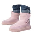 thumbnail image 3 of newwalpole Toddler Snow Boots Boy Girl Water Resistant Outdoor Kid Winter Warm Fashion Fleece Lined and Thickened Boots Pink for Size 2, 3 of 9
