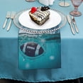 thumbnail image 4 of PHYHOO Football Vibrant Blue Ocean Water Cloth Napkins Soft Reusable Napkins Set Table Napkins for Party Dinner Wedding 6 PCS, 4 of 7