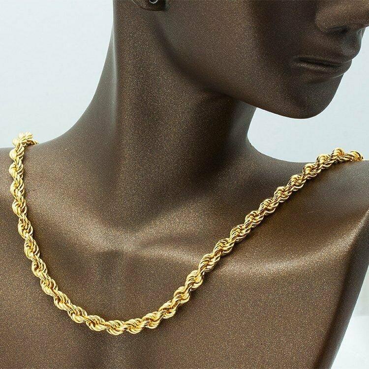 SOLID 8K Yellow Gold Rope Chain 