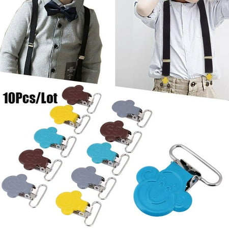 VGEBY 10Pcs/Lot 25mm Mini Monkey Shape Suspender Pacifier Braces Clip Holder ,Suspender Clips, Holder Clips