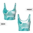 thumbnail image 3 of Sikiie Teal Turquoise 1 Print Strappy Sports Bra for Women Padded Push Up Sports Bra Athletic Running Sports Bra Workout Bra Yoga Bra, 3 of 5