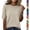 Beige, variant on Half Sleeve Tops for Women Elbow Length Crew Neck Loose Blouse Summer Casual Lightweight Plus Size 3/4 Sleeve Shirts Dark Purple XXL