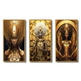thumbnail image 2 of Designart "Floral Goddess of African Origin II" African American Woman Framed Wall Art Set Of 3 - Gold Woman African American Frame Gallery Set For Office Decor, 2 of 6