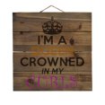 thumbnail image 1 of I'm a Queen Crowned in My Curls - Decorative REAL WOOD Wall Art - Faux Pallet Look, 1 of 3