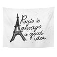 thumbnail image 1 of JSDART Conceptual Phrase Paris is Always Good Idea Tee Typographic Hand Lettered Calligraphic Lettering Wall Art Hanging Tapestry Home Decor for Living Room Bedroom Dorm 51x60 inch, 1 of 1