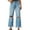 Blue, variant on Jamicy Womens Jeans with Pockets Ripped Bell Bottom Jeans High-Rise Distressed Raw Edge Hem Boyfriend Wide Leg Denim Pants