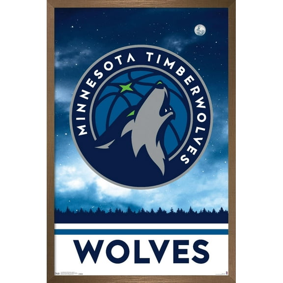 NBA Minnesota Timberwolves - Logo 18 Wall Poster, 14.725" x 22.375", Framed