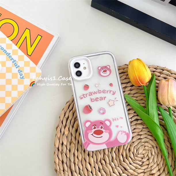 Compatible Con Samsung A14 A13 A12 A04s A03S A53 A52 A71 A51 A32 A22 A23 A73 A50 A50S A02S A31 A11 A70 3 En 1 Funda De Teléfono De Oso De Dibujos Animados Anticaída Protección Contra La Caída Cubierta