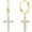 B-Yellow, variant on Hoop Earrings for Women Crown Cross 5A CZ 18K Gold Plated Pendant Earrings Valentine Anniversary Gift for Her