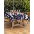 thumbnail image 3 of Outdoor Tablecloth with Umbrella Hole for Patio/Picnic/Party/Camping, Purple Black Boho Waterproof Table Cloth Rectangle Table Cover Washable, Vintage Tribal Striped Southwestern (60"x 102"), 3 of 9