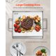 thumbnail image 4 of VEVOR Parrilla universal para barbacoa de acero inoxidable de 18 x 16 pulgadas con superficie plana, utensilios de cocina, 4 of 9
