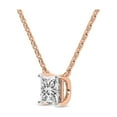 thumbnail image 3 of Lab Diamond Pendant Necklace For Women | 1 Ct IGI Certified Princess Lab Grown Diamond | Zenobia Princess Solitaire Diamond Pendant With Chain | 14K Rose Gold | FG-VS Quality, 3 of 6