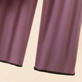 thumbnail image 5 of Womens Pajamas 2 Piece Sets for Women Dressy Women's Fashion Solid Color Thin Round Neck Long Sleeve Top Elastic Waist Pants Two Piece Home Pajama Set Purple L, 5 of 5