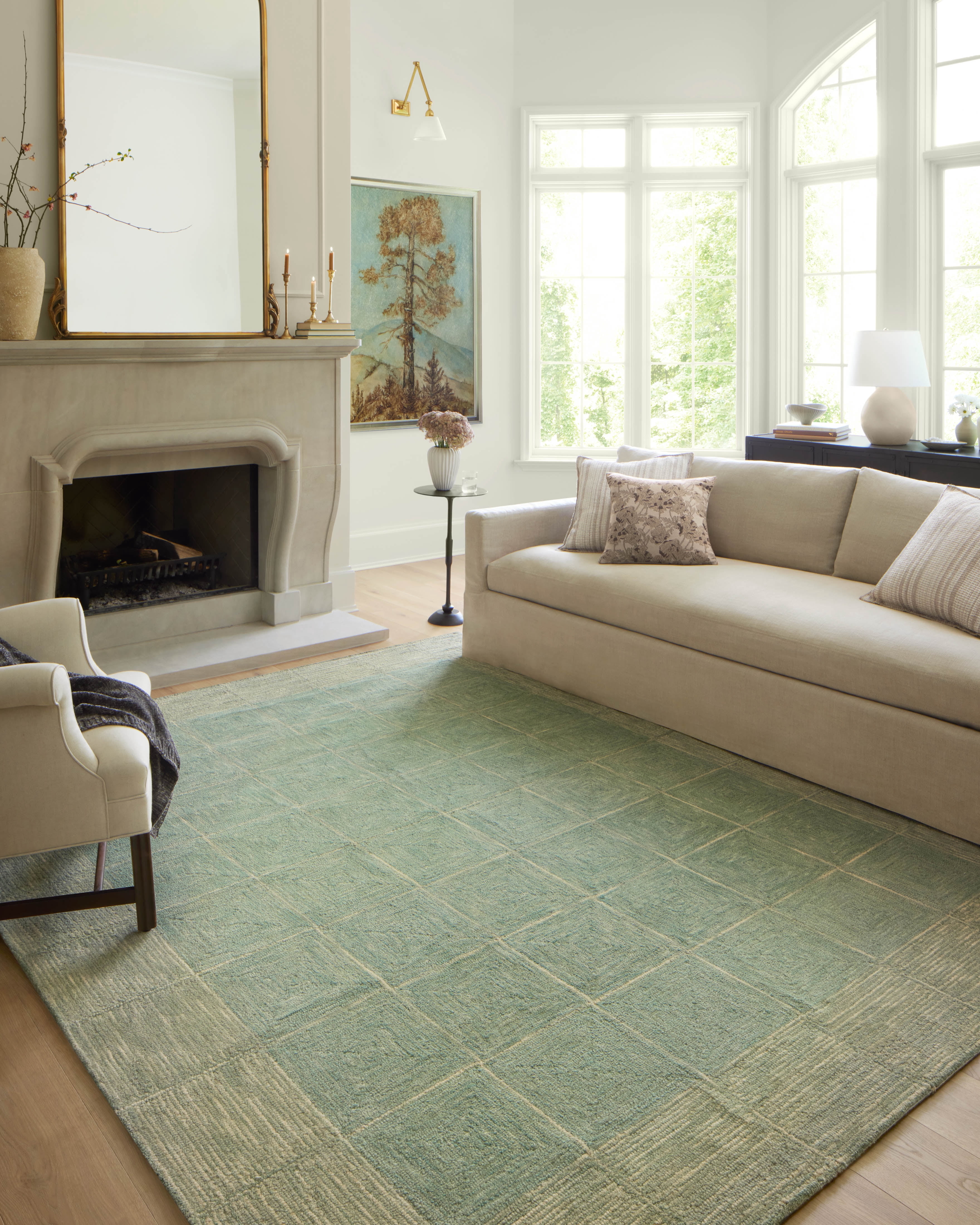 Chris Loves Julia x LoloiFrancis Green / Natural 8'-6" x 12' Area Rug