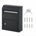thumbnail image 3 of Yesurprise Steel Key Lock Wall Mount Mailbox | Outdoor Security Drop Box for Parcels & Letters | 12"x4.5"x15" Black Collection Box with Anti-Theft Design, 3 of 7
