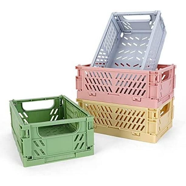 4Pack Mini Plastic Baskets for Shelf Storage Organizing, Durable and