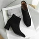 thumbnail image 3 of 1 par de botas de punta cuadrada, zapatos de tacón grueso, botas de tacón medio, botines de mujer, 3 of 6