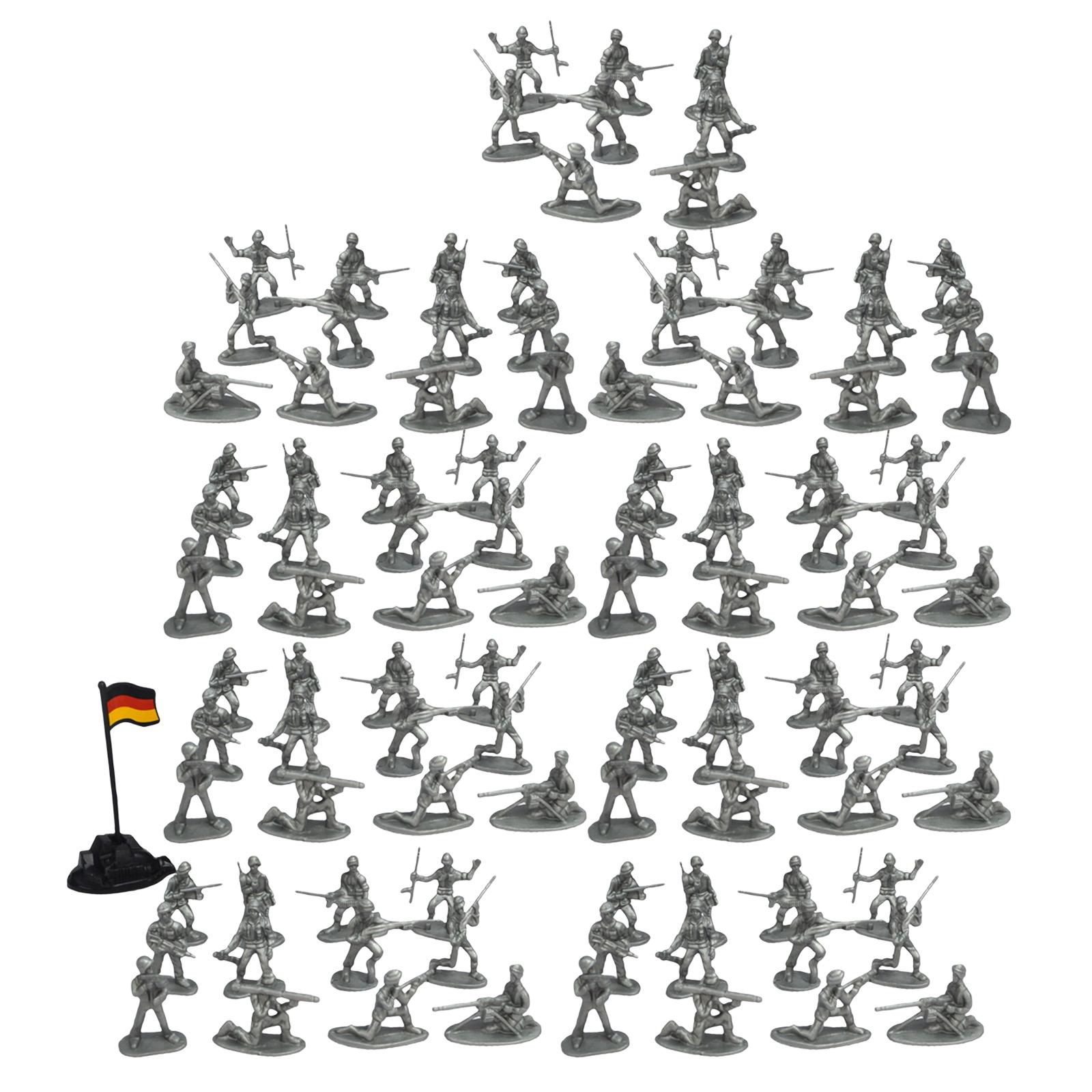 Mini Men Toy Soldiers, Bulk Pack of 100 Soldier Figurines, Guys Playset,  Action Figures in Assorted Poses, and Party Favors , 