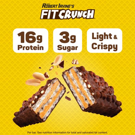 FITCRUNCH WAFER PROTEIN BAR, CHOCOLATE PEANUT BUTTER, 16G, 1.59 OZ, 4 COUNT