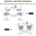 thumbnail image 3 of LinkRomat 31.5" Round Tulip Coffee Table,Kitchen Dining Table 2-4 People Modern Kitchen Table with MDF Top & Pedestal Base, Office Living Room Table,White, 3 of 10
