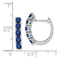 thumbnail image 4 of Auriga 925 Sterling Silver Rhodium-plated Polished Sapphire Hinged Hoop Earrings for Women, 4 of 6