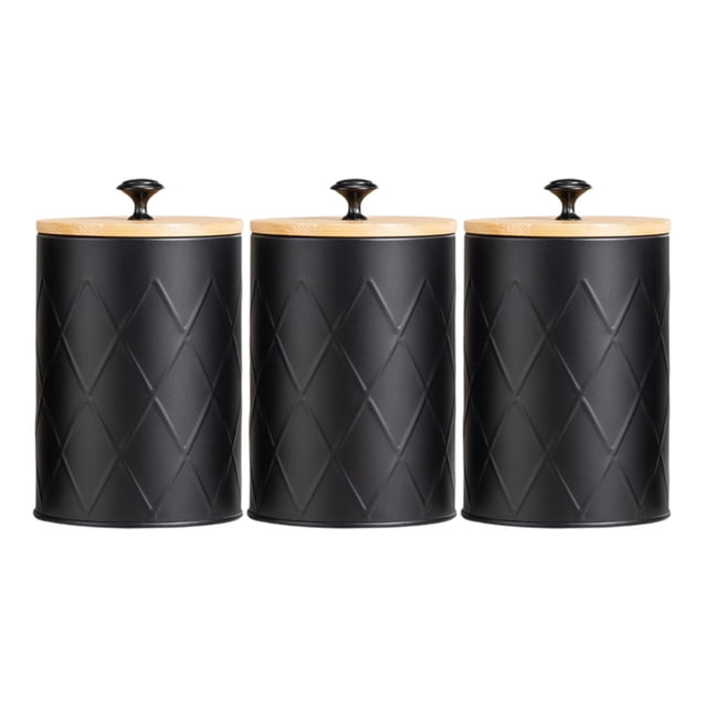 Juego de 3 botes herméticos para cocina, bote para almacenar alimentos, juego de botes decorativos, tarro de cocina para té, harina, azúcar y café
