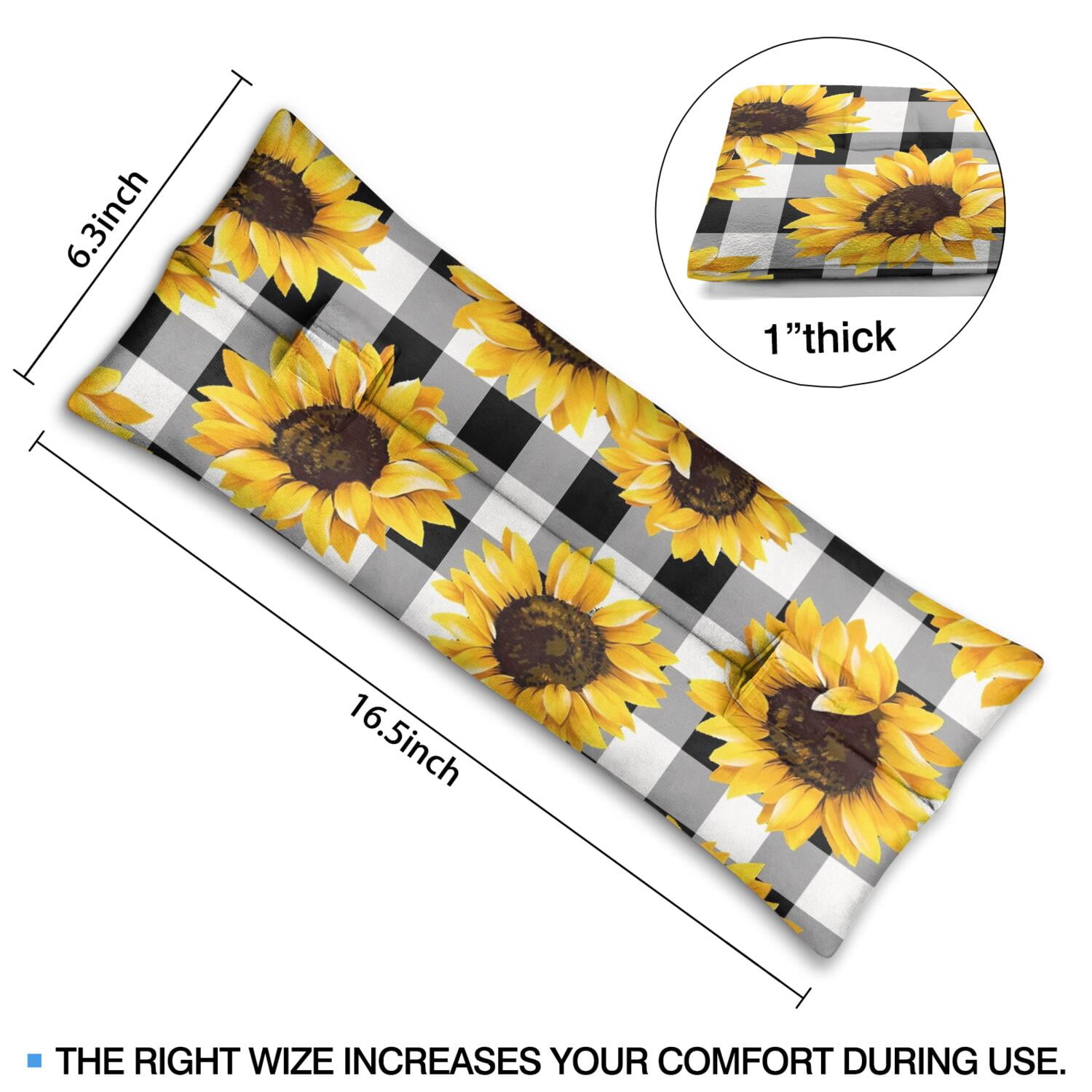 Rustic Sunflower and Wildflowers Seatbelt Pillow Post-Surgery Mastectomy & Breast Cancer Recovery Cushion Vintage Floral Car Accessory