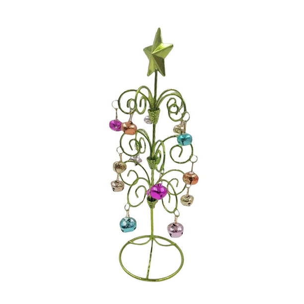 Árbol de Navidad con campanas, artesanía, árbol artificial, adorno de escritorio para dormitorio Verde