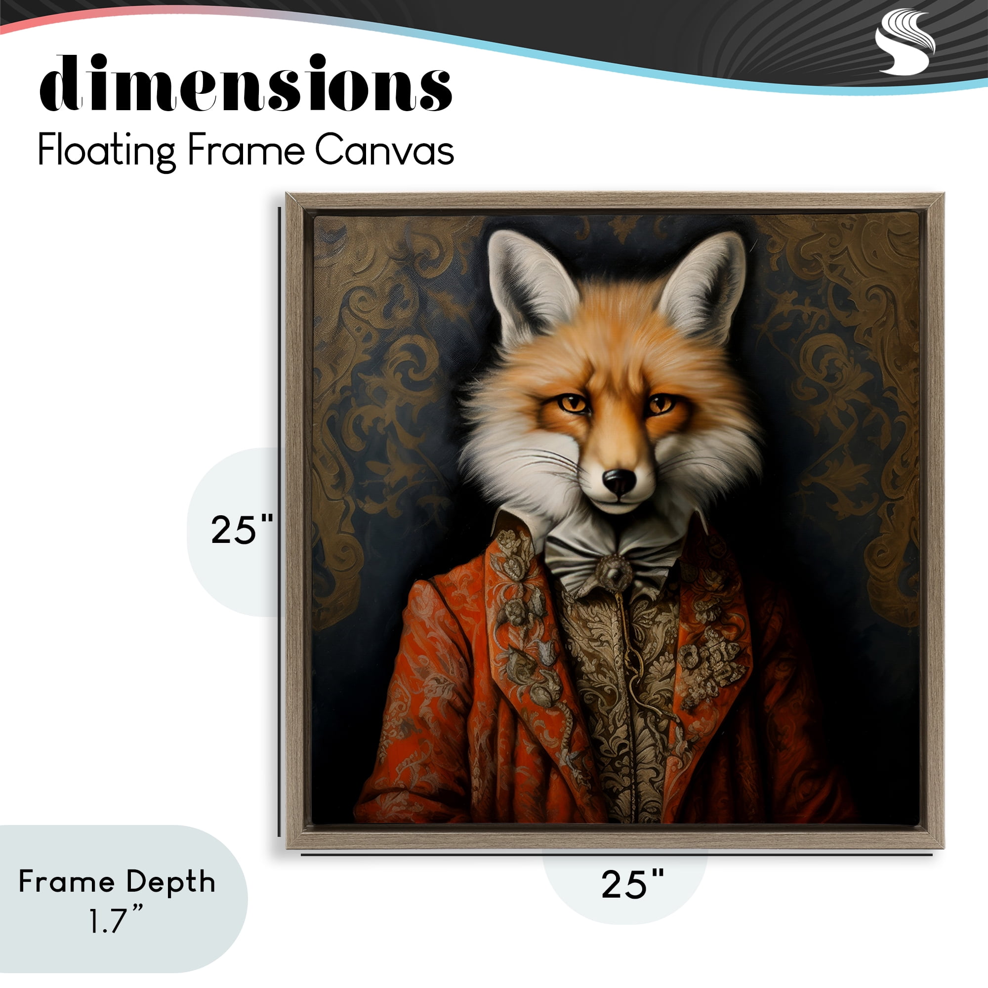 Stupell Industries Mystical Metamorphosis Fox Brown Framed Floater Canvas Wall Art, design by Lazar Studio