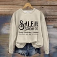 thumbnail image 2 of Salem Broom Sweatshirt for Women, Funny Fall Halloween Sweatshirts, Salem Broom Graphic Pullover Long Sleeve Vintage Shirts Fall Outfits Daily Wear Holiday Loungewear, Beige S, 2 of 4