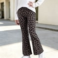 thumbnail image 2 of TIREOW Girls Leopard Print Flare Pants Elastic Waist Stretchy Trousers Fashion Casual Flared Leg Pants for Daily Wear, 2 of 4