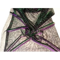 1 Yard - Halloween Metallic Spider Web Purple & Green Polyester Mesh Fabric (Great for a Costume, Party Table Decoration, Sewing, Craft Projects, & More) 1 Yard X 58" Wide