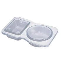Double Compartment Condiment Container, 2 Compartment Snack Containers for Condiments or Dips, Double Condiment Containers with Lids, Double Compartment Snack Container