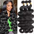 thumbnail image 1 of Human Hair Bundles 16 16 16 Inch Body Wave Bundles Body Wave 100% Unprocessed Virgin Weave 3 Bundles Human Hair Body Wave Deals Natural Black, 1 of 1