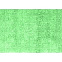 Ahgly Company Indoor Rectangle Persian Emerald Green Traditional Area Rugs, 5' x 7'