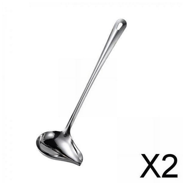 2x Cucharón de Sopa de Acero Inoxidable, Cucharón de Acero, Accesorios de Cocina Casera, Cuchara Profesional para Servir Sopa con Mango Largo, Cucharó 2 piezas