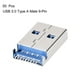 thumbnail image 2 of Uxcell 9-Pin 180 Grados SMT 3.0 Tipo A Macho Puerto USB PCB 50 Contar, 2 of 3