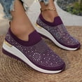 thumbnail image 2 of longantii Womens Orthopedic Shoes Arch Support Slip on Non Slip Work Shoes Lightweight Knitted Mesh Stretch Hiking Shoes Soft 2026 Orthopedic Shoes Purple, 2 of 8