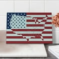 thumbnail image 2 of American Flag Cutting Board, America Continent Shaped Flag Martial Design International World Glory Print, Decorative Tempered Glass Cutting and Serving Board, Small Size, Navy Red, by Ambesonne, 2 of 5