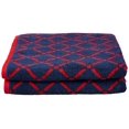 thumbnail image 1 of Diamond 100% Combed Cotton 550 GSM 2-Piece Bath Towel Set Red/Navy Blue, 1 of 1