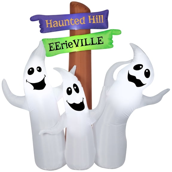 Airblown Inflatables 5.5FT Tall Halloween Inflatable Ghost Trio with Sign