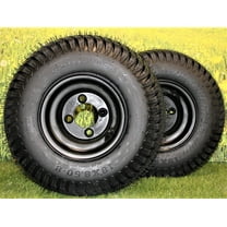 Antego 18x8.50-8 Turf Tires and 8x7 Matte Black Alloy Steel Wheels (Set of 2)