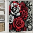 thumbnail image 6 of Jeuxus Rose Flower Boho Red White Rose Floral Durable and Washable Waterproof Shower Curtain Various Sizes 72"x72, 6 of 7