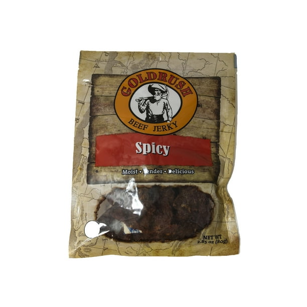 Gold Rush Premium Spicy Beef Jerky, 2Pack 2.85 oz. ReSealable Packets
