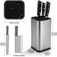 thumbnail image 2 of Universal Knife Block, Knife Holder without Knives, Stainless Steel Knife Storage Block for 3.5" to 8" Knives, with Slots for Scissors and Sharpening Rod,for Kitchen Counter, 2 of 4