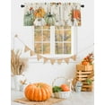 thumbnail image 2 of Fall Valances for Windows, Thanksgiving Green White Pumpkin Leaves Linen Texture Rod Pocket Short Window Valance Curtains Holiday Window Treatment for Kitchen Living Room Bathroom, 42"x12", 2 of 6